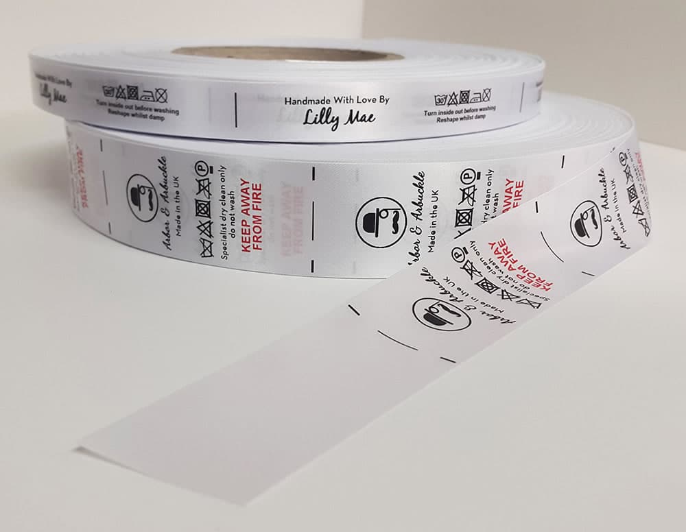 Care labels for clothes - labels on roll
